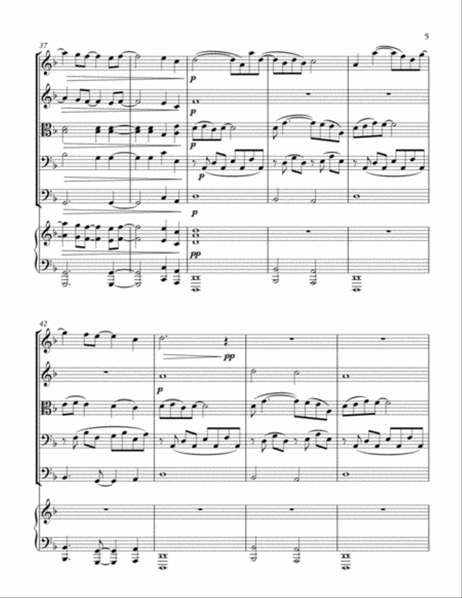 Summer Rain (string quintet and piano) Piano Quintet scores gallery preview page 5