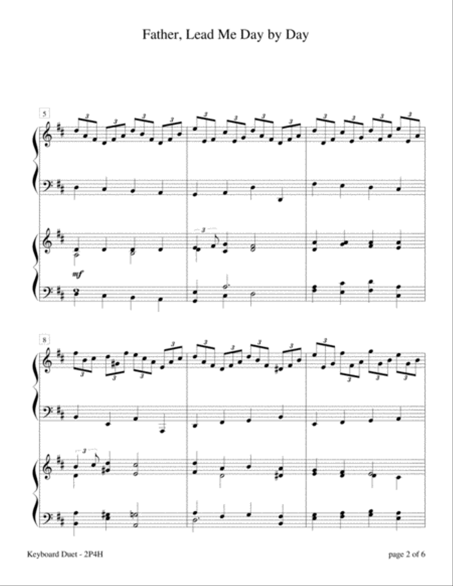 Father, Lead Me Day by Day (2 Pianos, 4 Hands Duet) 2 Pianos, 4-Hands scores gallery preview page 5