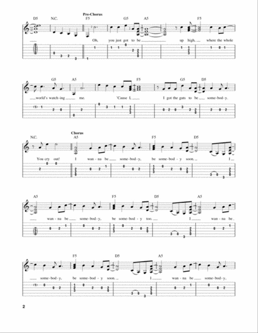 I Wanna Be Somebody Acoustic Guitar scores gallery preview page 2