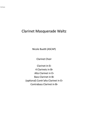 Book cover for Clarinet Masquerade Waltz