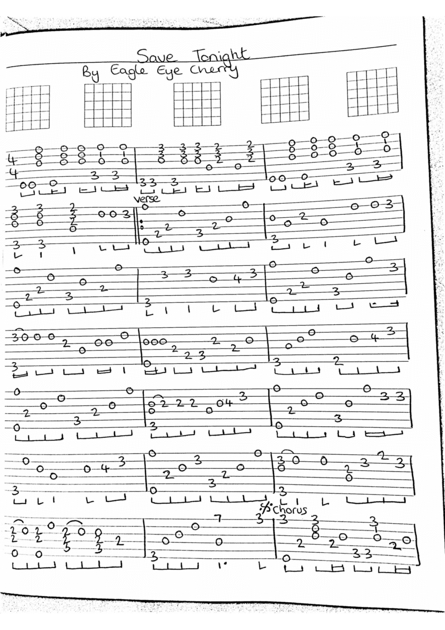Save Tonight Electric Guitar scores gallery preview page 1