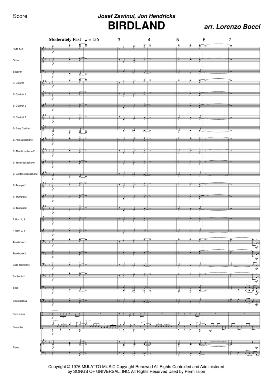 Birdland Concert Band scores gallery preview page 3