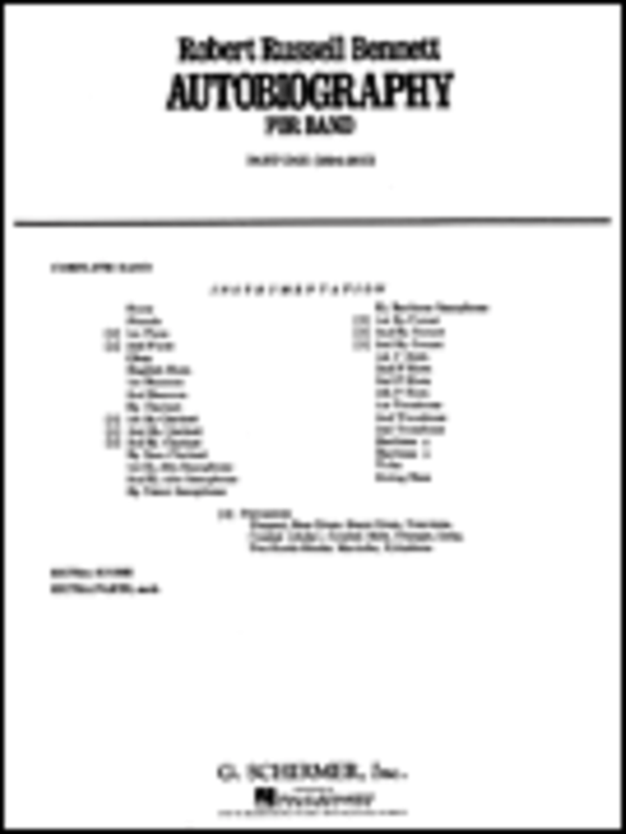 Autobiography Part 1 Concert Band scores gallery preview page 1