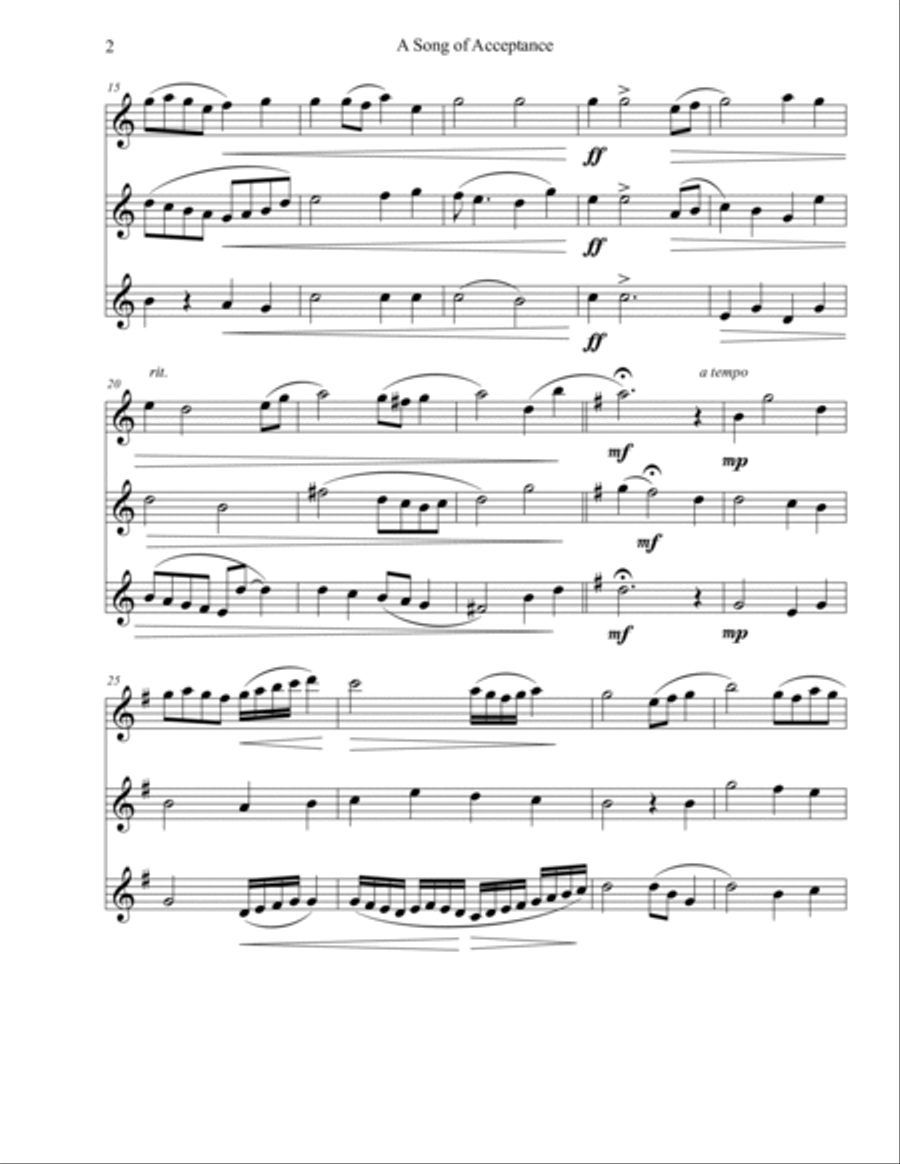 A Song of Acceptance Woodwind Trio scores gallery preview page 2