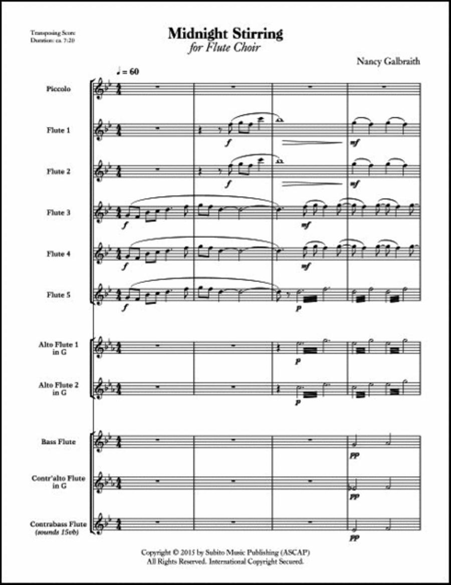 Midnight Stirring Midnight Stirring Flute Choir scores gallery preview page 3