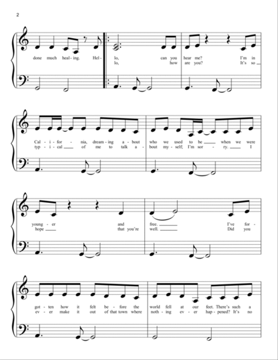 Hello Hello Easy Piano scores gallery preview page 2
