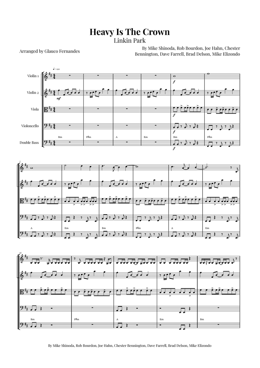 Heavy Is The Crown String Orchestra scores gallery preview page 1