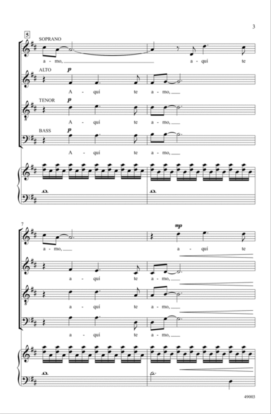 Aquí Te Amo Choir scores gallery preview page 2