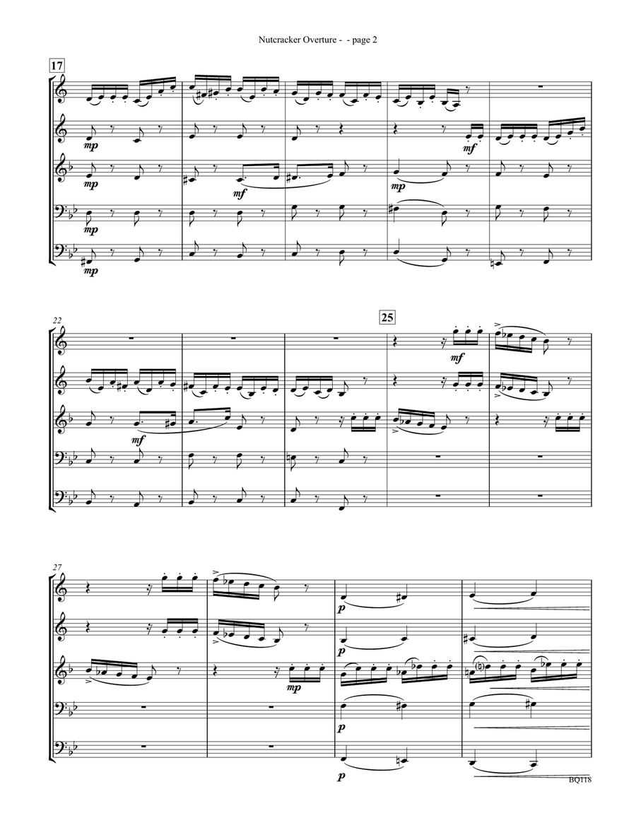 Nutcracker Suite Overture for Brass Quintet Brass Quintet scores gallery preview page 3