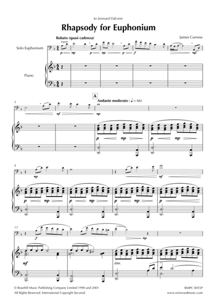 Rhapsody for Euphonium by James Curnow Euphonium - Sheet Music