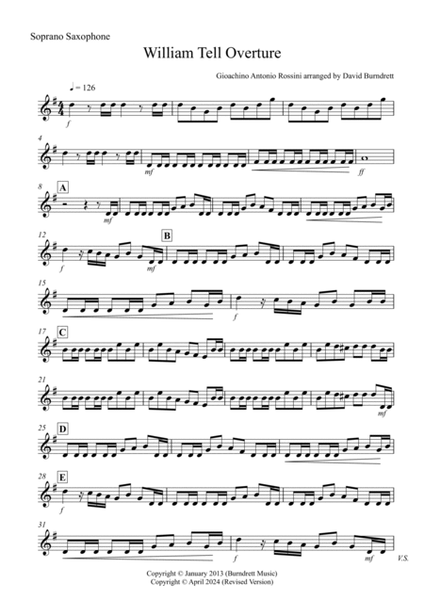 William Tell Overture for Soprano Saxophone and Piano image number null