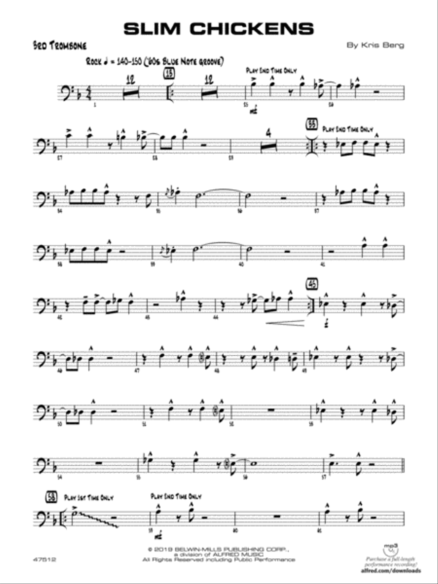 Slim Chickens: 3rd Trombone Jazz Ensemble scores gallery preview page 1