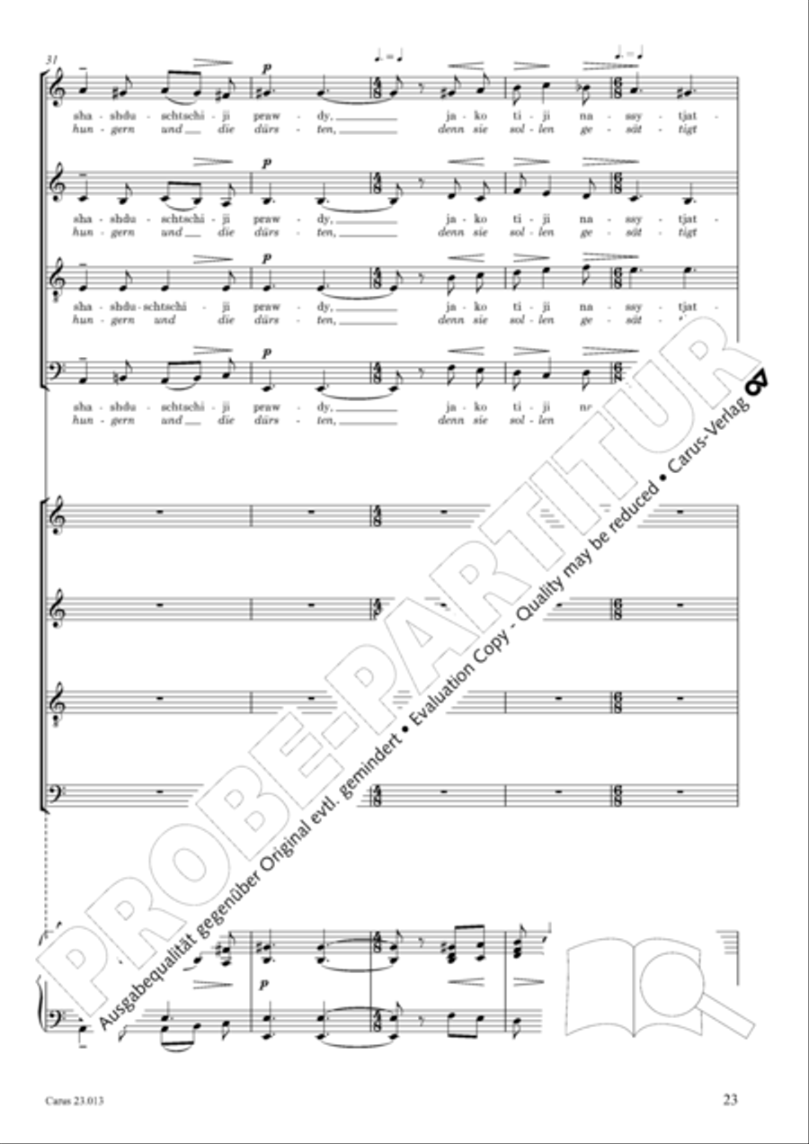 Liturgy of St. John Chrysostom op. 31 for mixed choir a cappella (Chrysostomos-Liturgie op. 31 fur Chor a cappella mit singbarem deutschem Text)