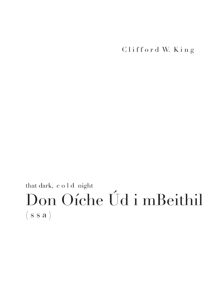 Don Oíche Úd i mBeithil ( s s a + optional solo ) SSA scores gallery preview page 1