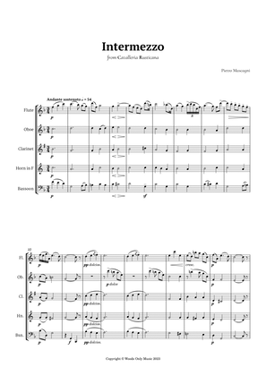 Intermezzo from Cavalleria Rusticana by Mascagni for Woodwind Quintet