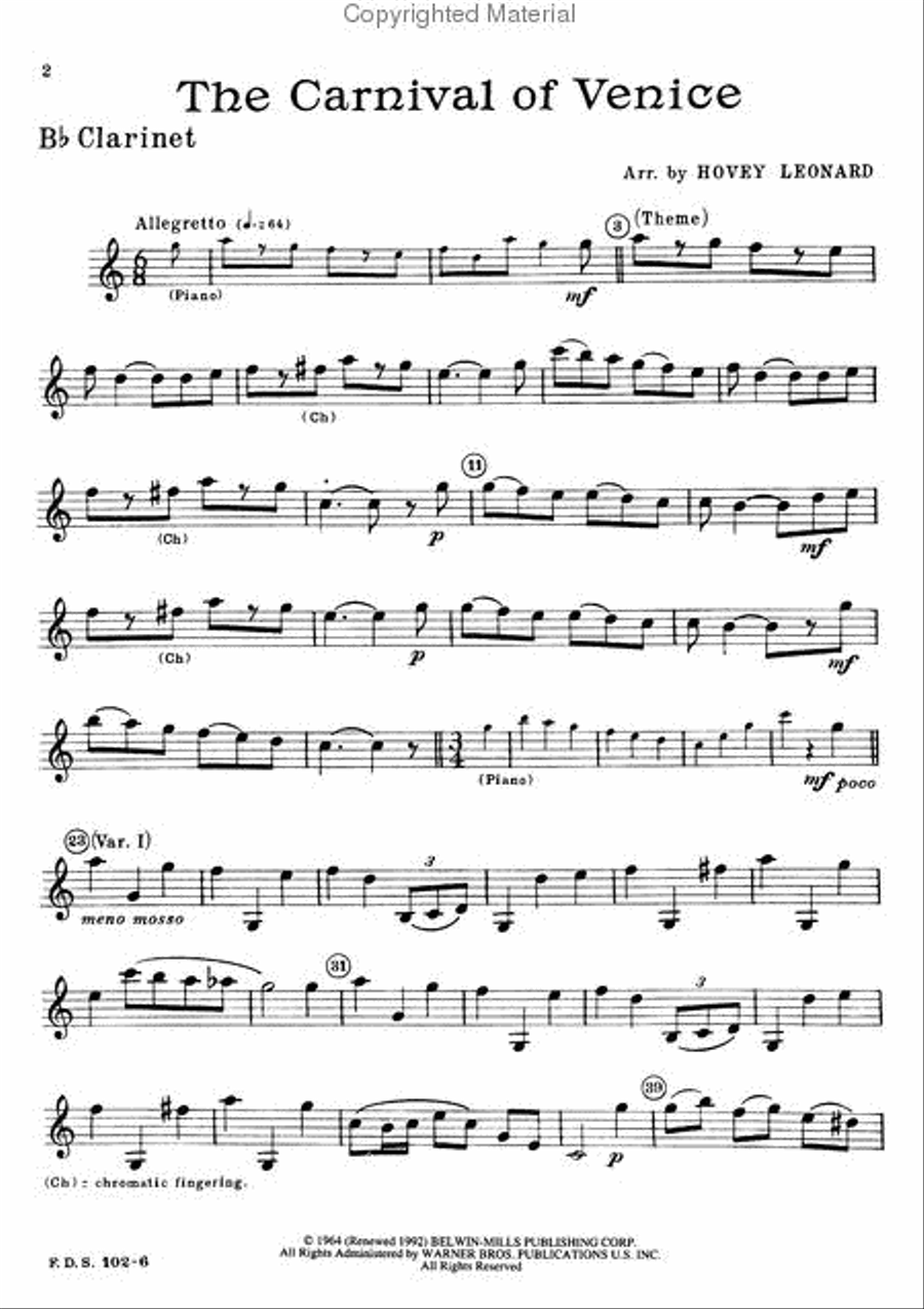 Carnival of Venice Small Ensemble scores gallery preview page 2