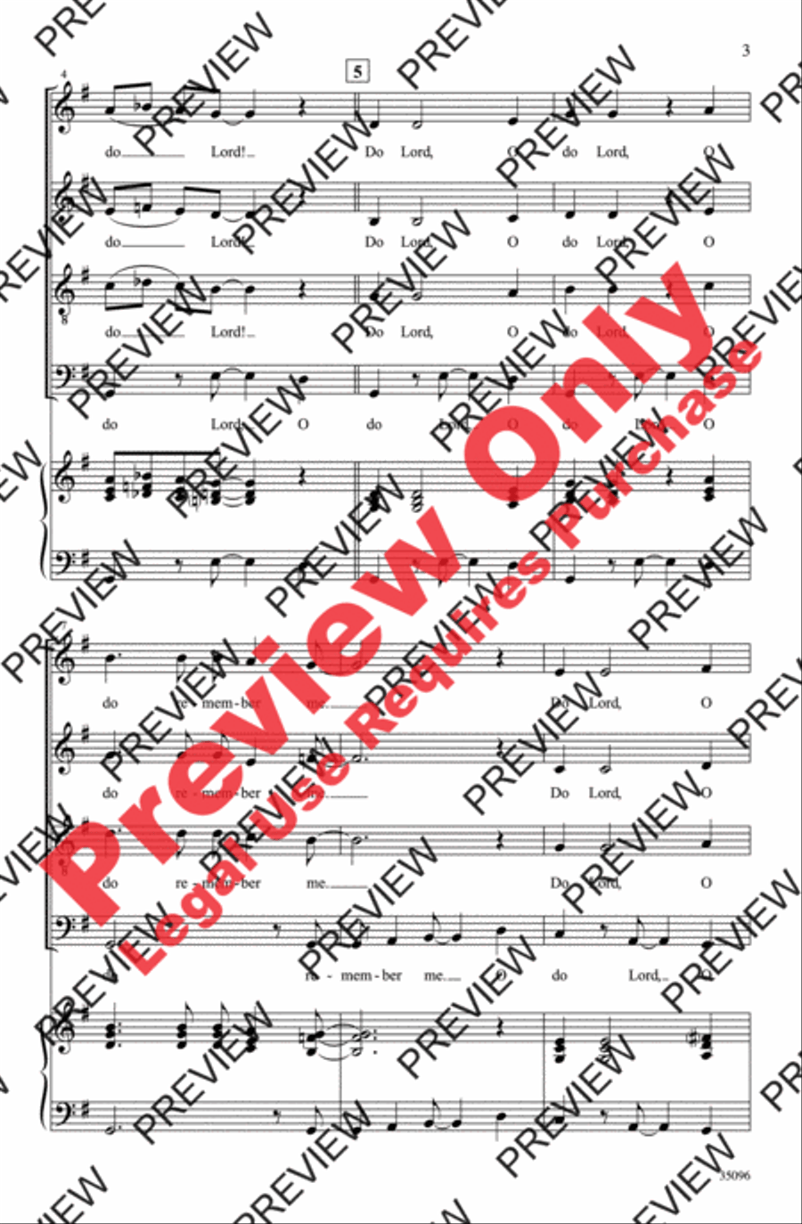 Do Lord, Remember Me Do Lord, Remember Me 4-Part scores gallery preview page 3