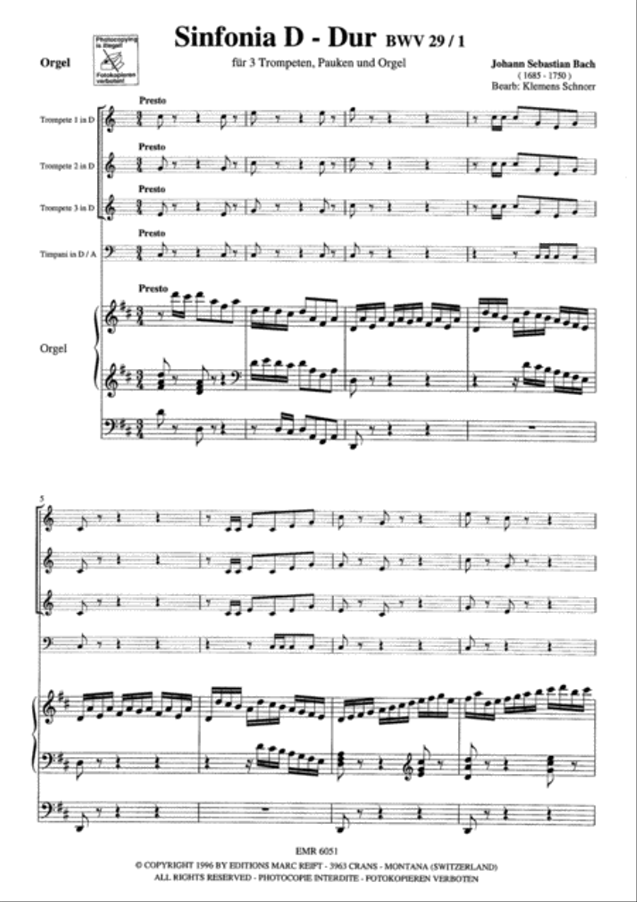 Sinfonia Bb-Dur Trumpet scores gallery preview page 4