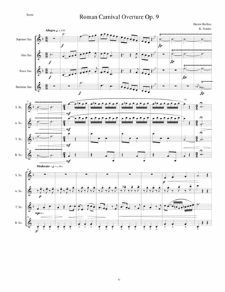 Berlioz - Roman Carnival Overture - Saxophone Quartet
