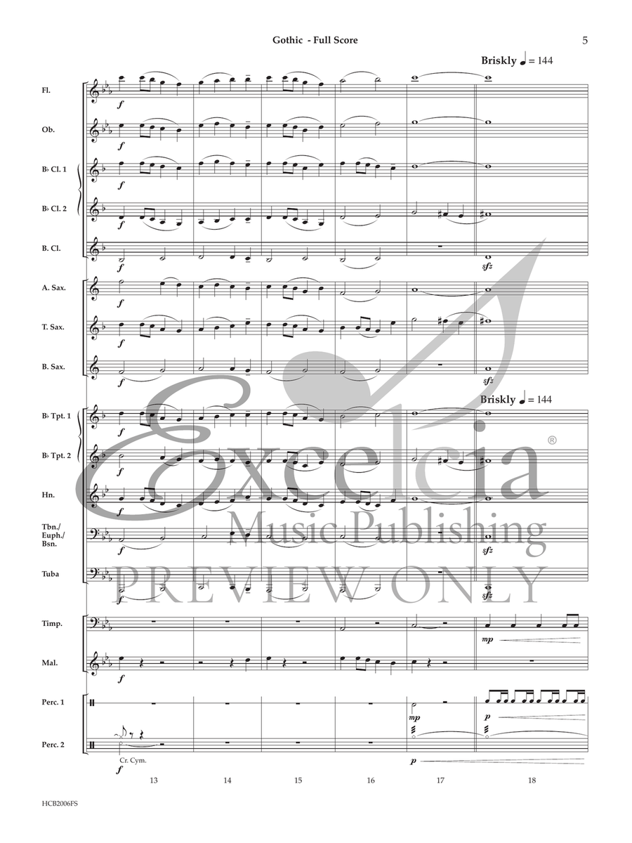 Gothic (Score) Concert Band scores gallery preview page 5