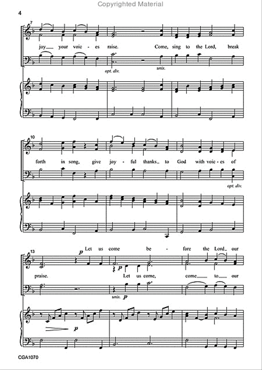 Come, Worship the Lord 4-Part scores gallery preview page 3