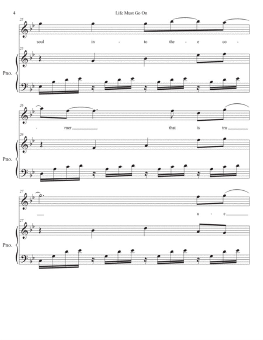 Life Must Go On Voice scores gallery preview page 4
