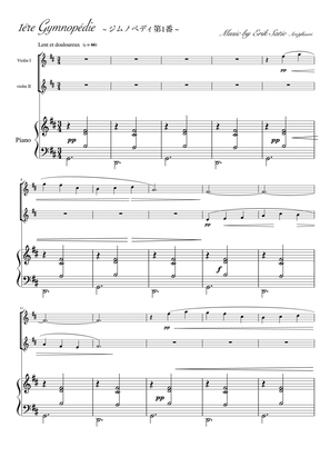 "Gymnopedie No. 1" Piano trio / violin duet