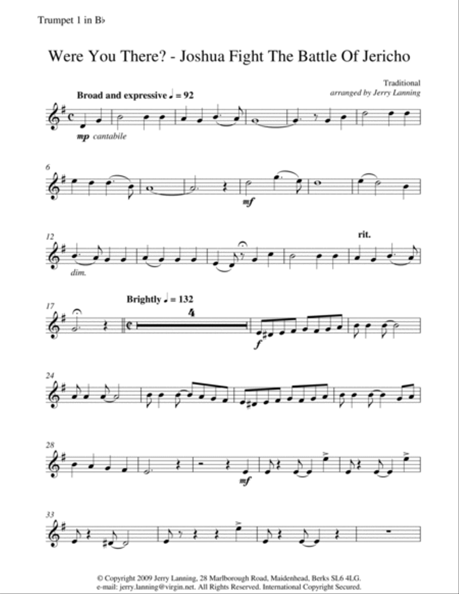 Were You There? - Joshua Fight the Battle of Jericho (brass quintet) Brass Quintet scores gallery preview page 6