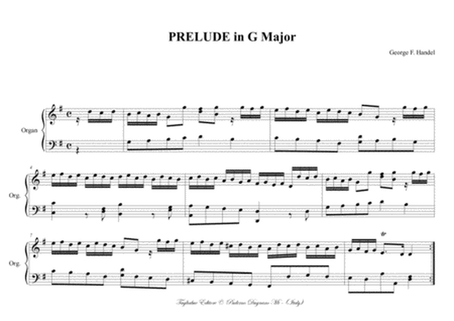 PRELUDE in G Major - G,F, Handel image number null