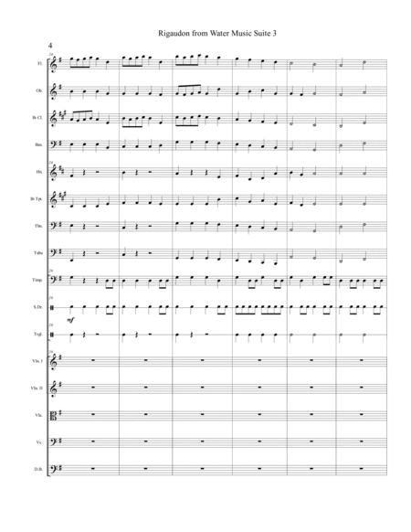 Rigaudon from Water Music Suite 3, abridged. SCORE & PARTS. image number null