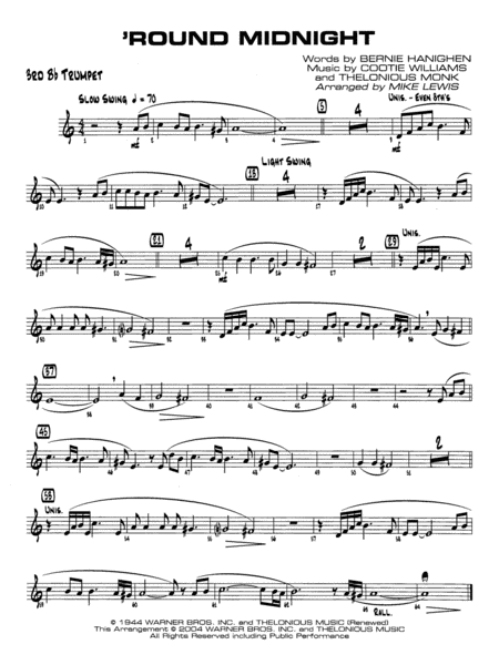 'Round Midnight: 3rd B-flat Trumpet