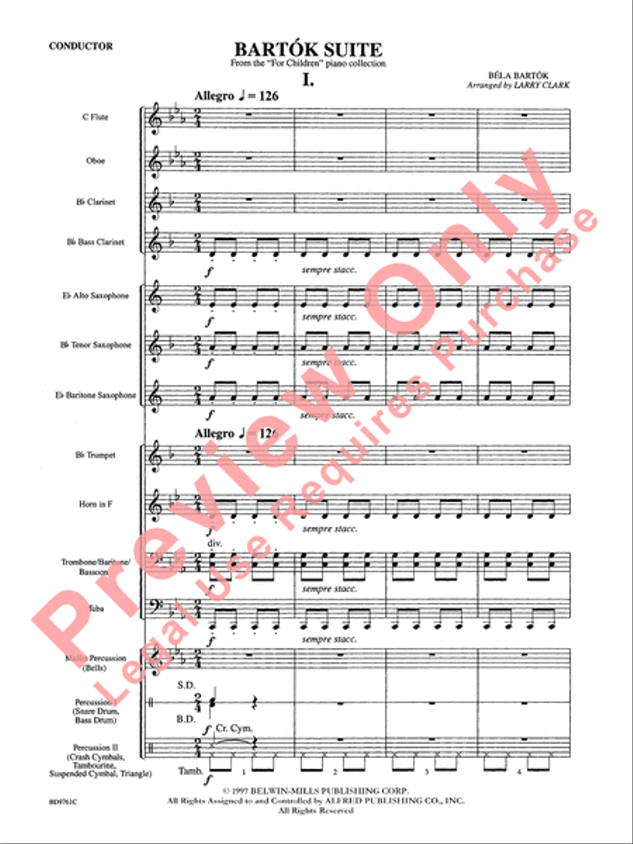 Bartók Suite (from For Children) by Bela Bartok Concert Band - Sheet Music page 4