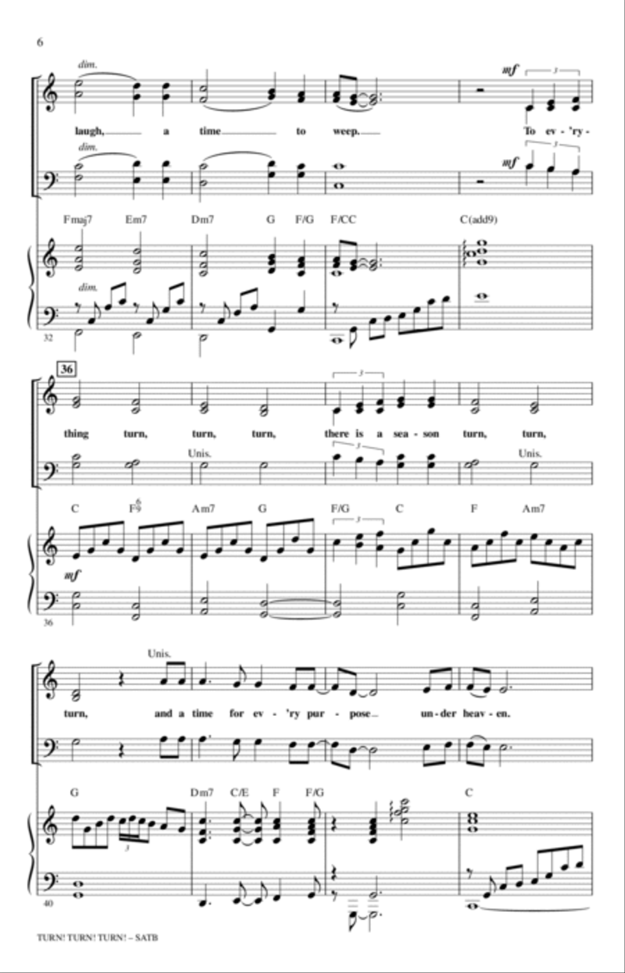 Turn! Turn! Turn! (To Everything There Is A Season) (arr. Roger Emerson) 4-Part scores gallery preview page 4
