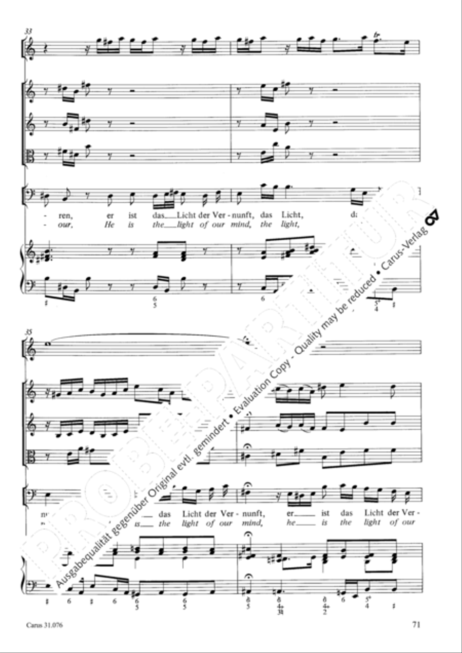 The heavens are telling the Father's glory (Die Himmel erzahlen die Ehre Gottes) 4-Part scores gallery preview page 72