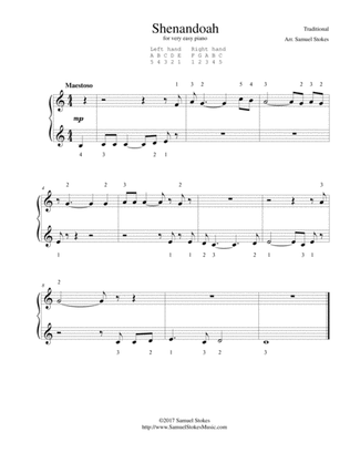 Shenandoah - for very easy piano