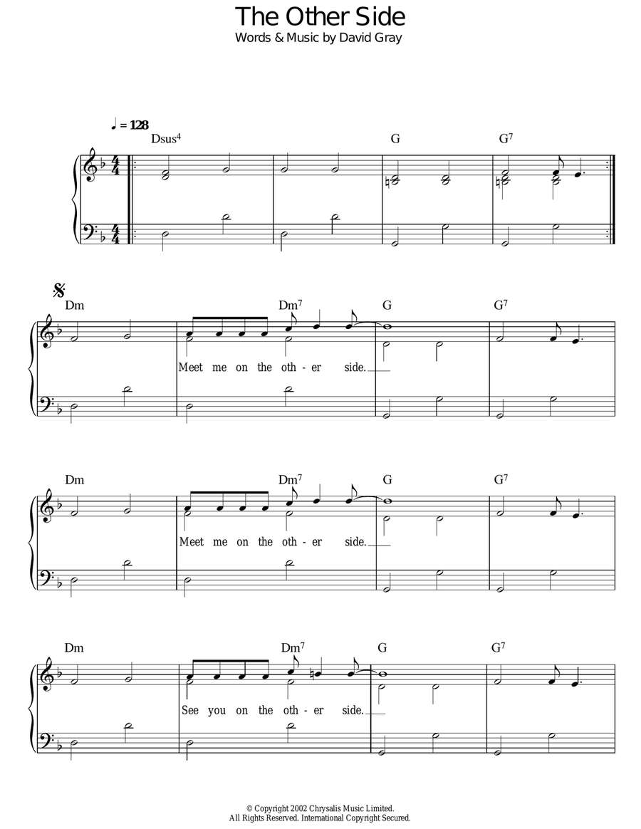 The Other Side The Other Side Voice scores gallery preview page 1