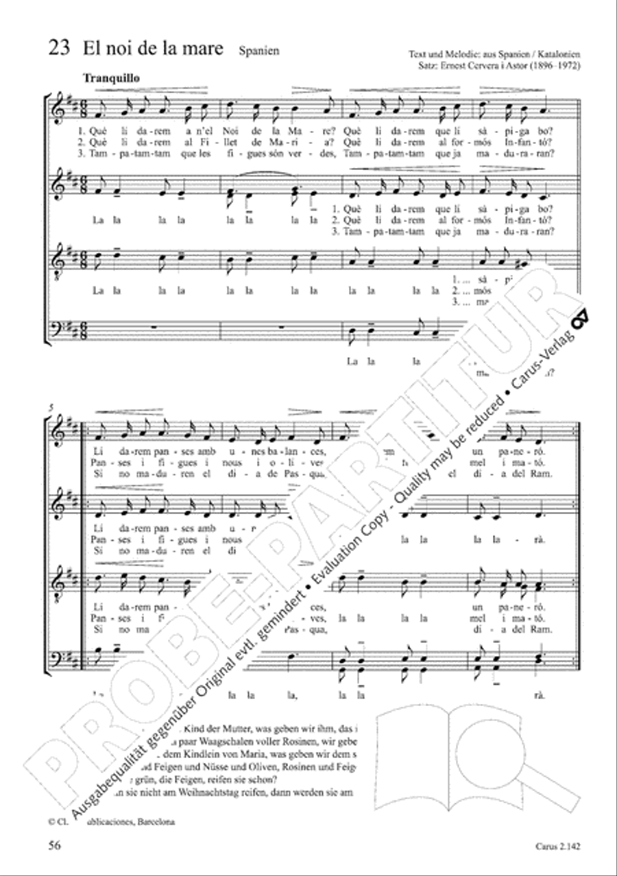 Christmas Carols of the World. Choral collection 4-Part scores gallery preview page 53
