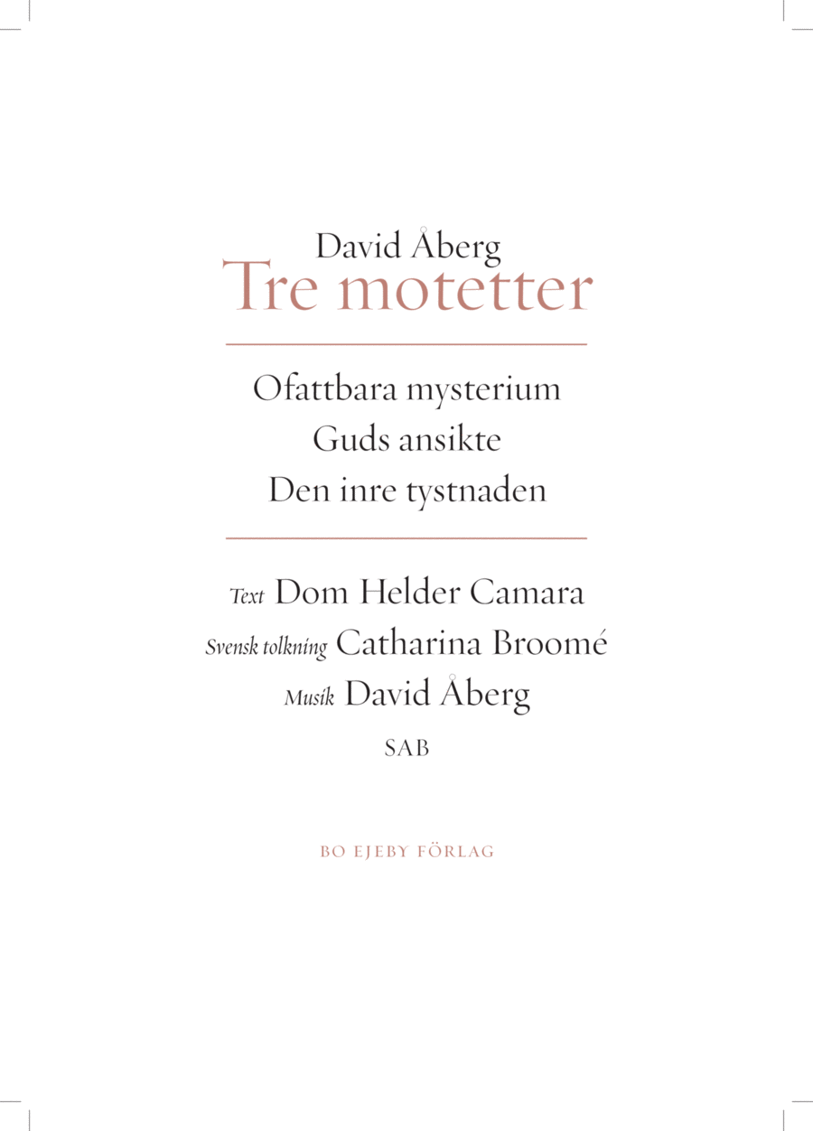 Tre motetter 3-Part scores gallery preview page 1