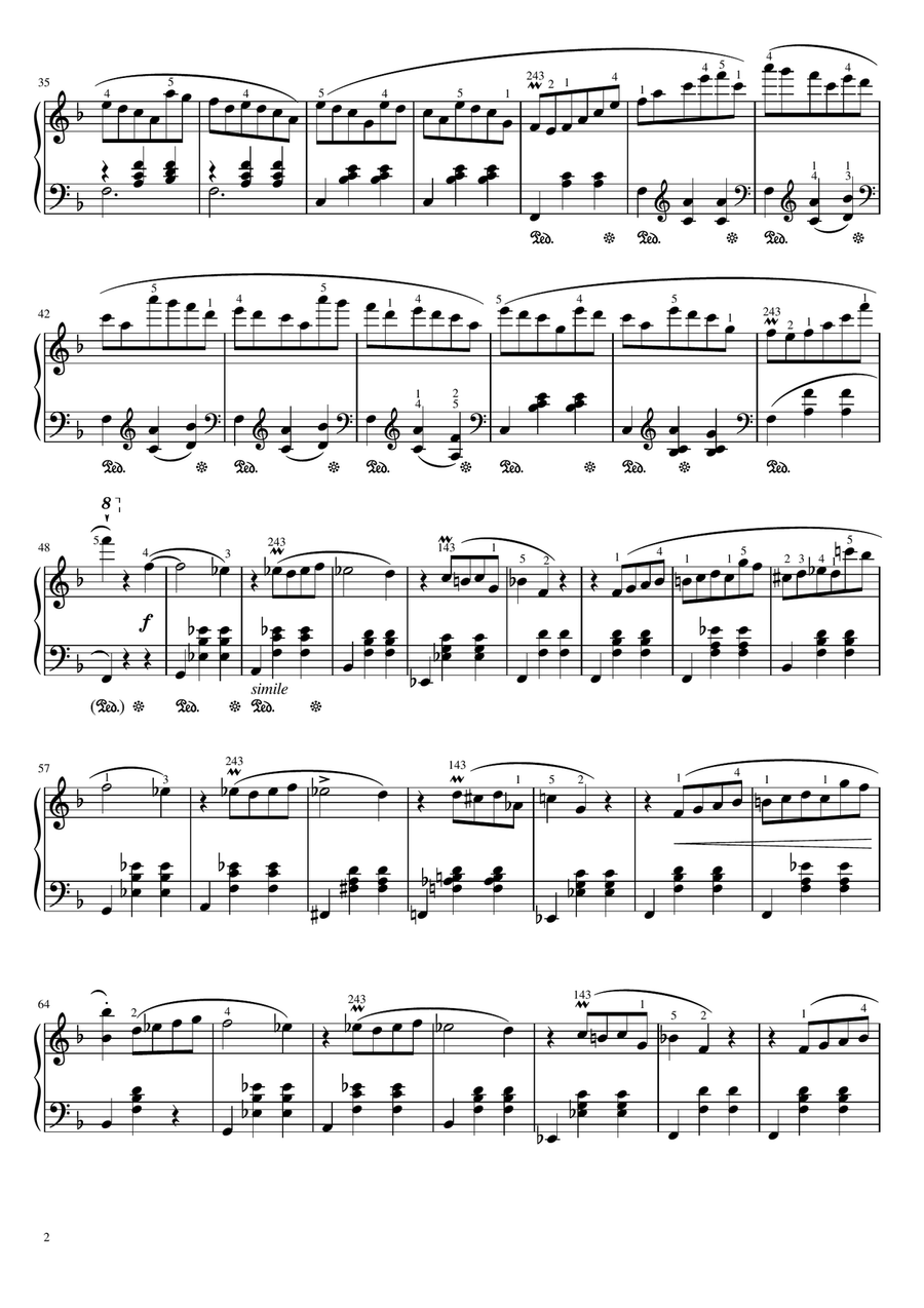 Chopin - Waltz No. 4 in F Major, Op. 34, No. 3 - Original With Fingering For Piano Solo Piano Solo scores gallery preview page 2
