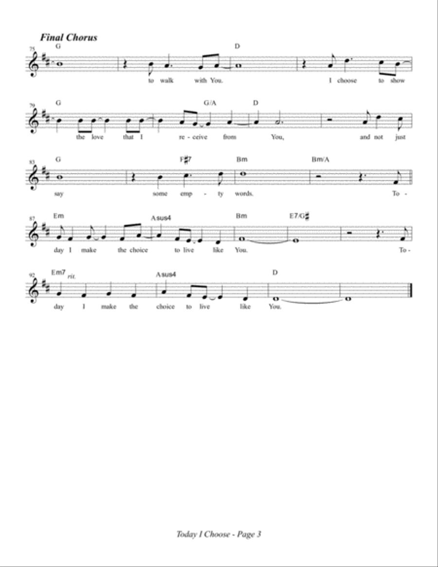 Today I Choose (Choir Orch) Choir scores gallery preview page 3