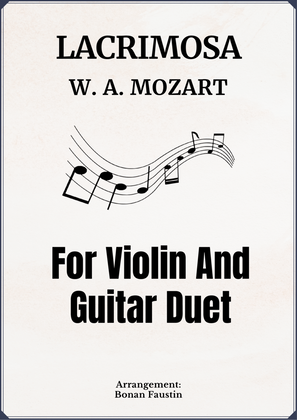 Book cover for LACRIMOSA FOR VIOLIN AND GUITAR DUET