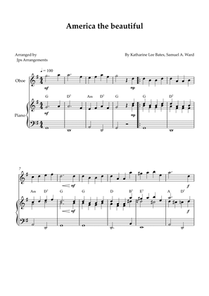America The Beautiful - Oboe solo and piano (+ CHORDS)