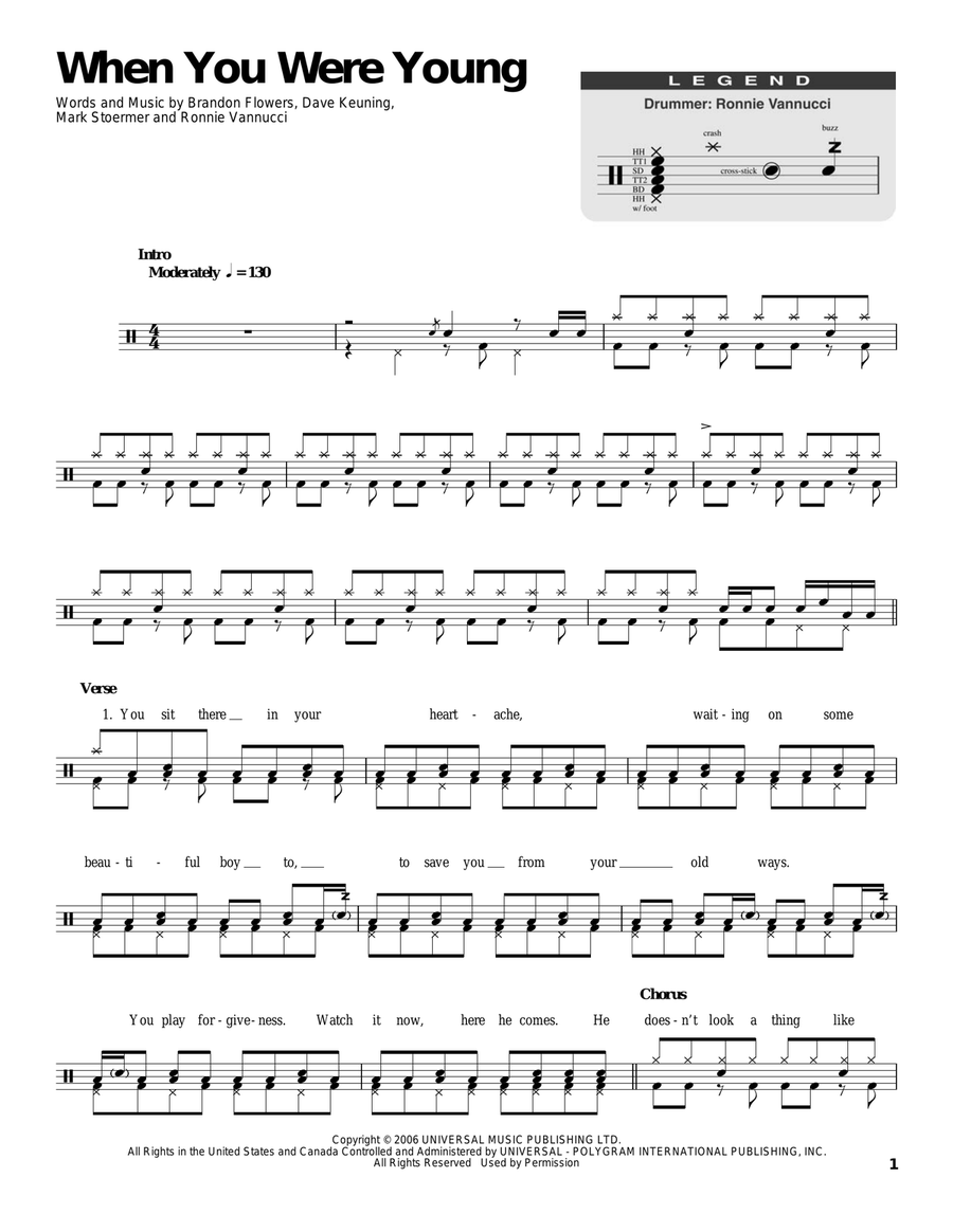 When You Were Young When You Were Young Drum Set scores gallery preview page 1