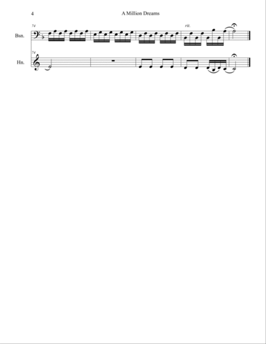 A Million Dreams Woodwind Duet scores gallery preview page 4