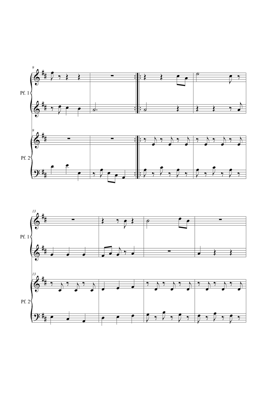 Minuetto 47. Piano 4 hands Piano Method scores gallery preview page 2