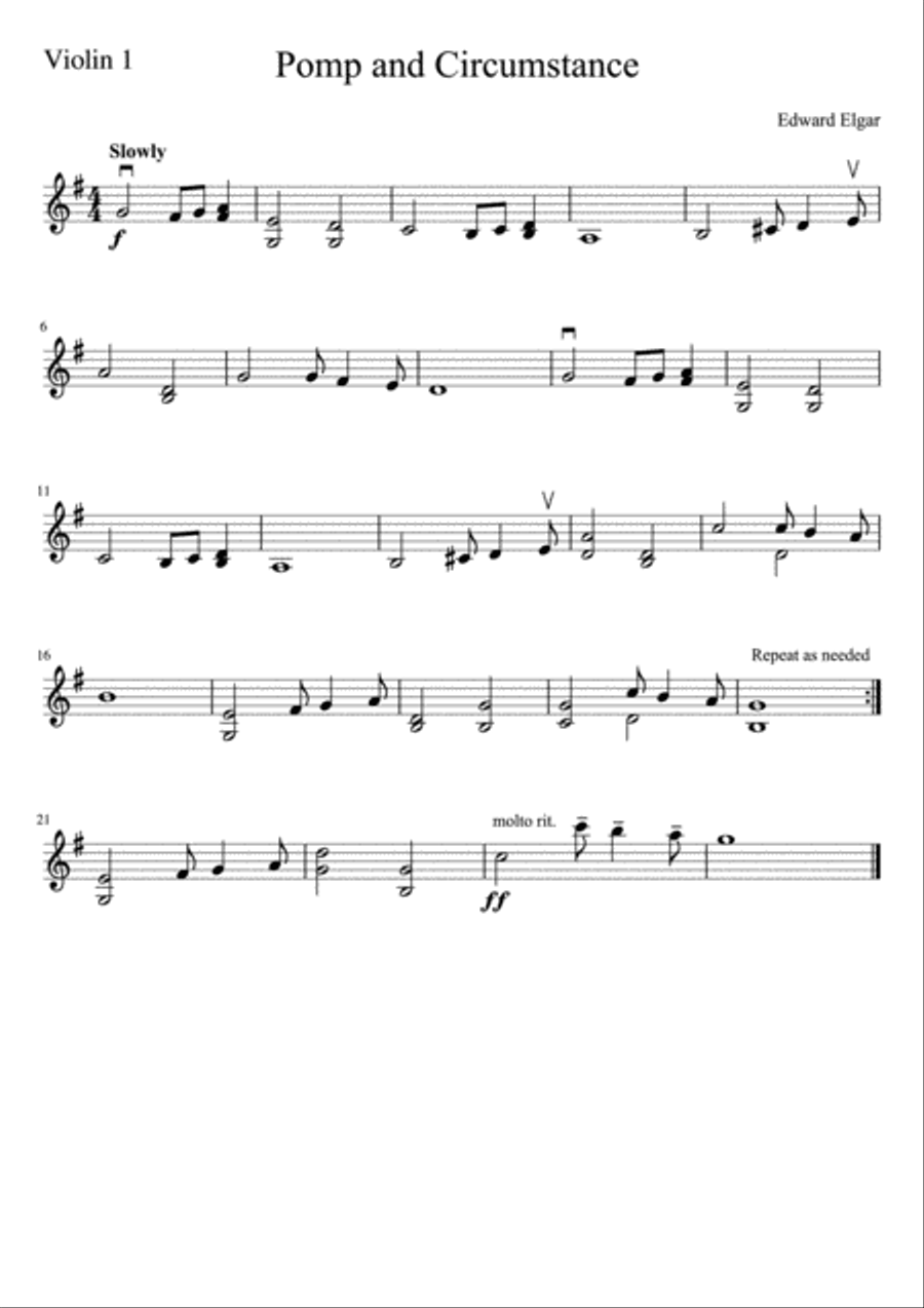 Pomp and Circumstance Pomp and Circumstance String Quartet scores gallery preview page 4