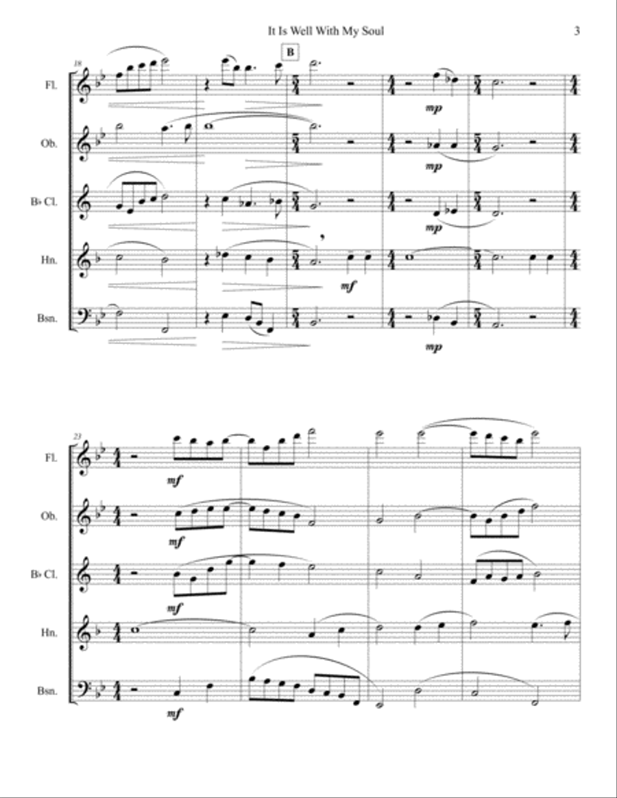 It Is Well With My Soul - for Woodwind Quintet Woodwind Quintet scores gallery preview page 4