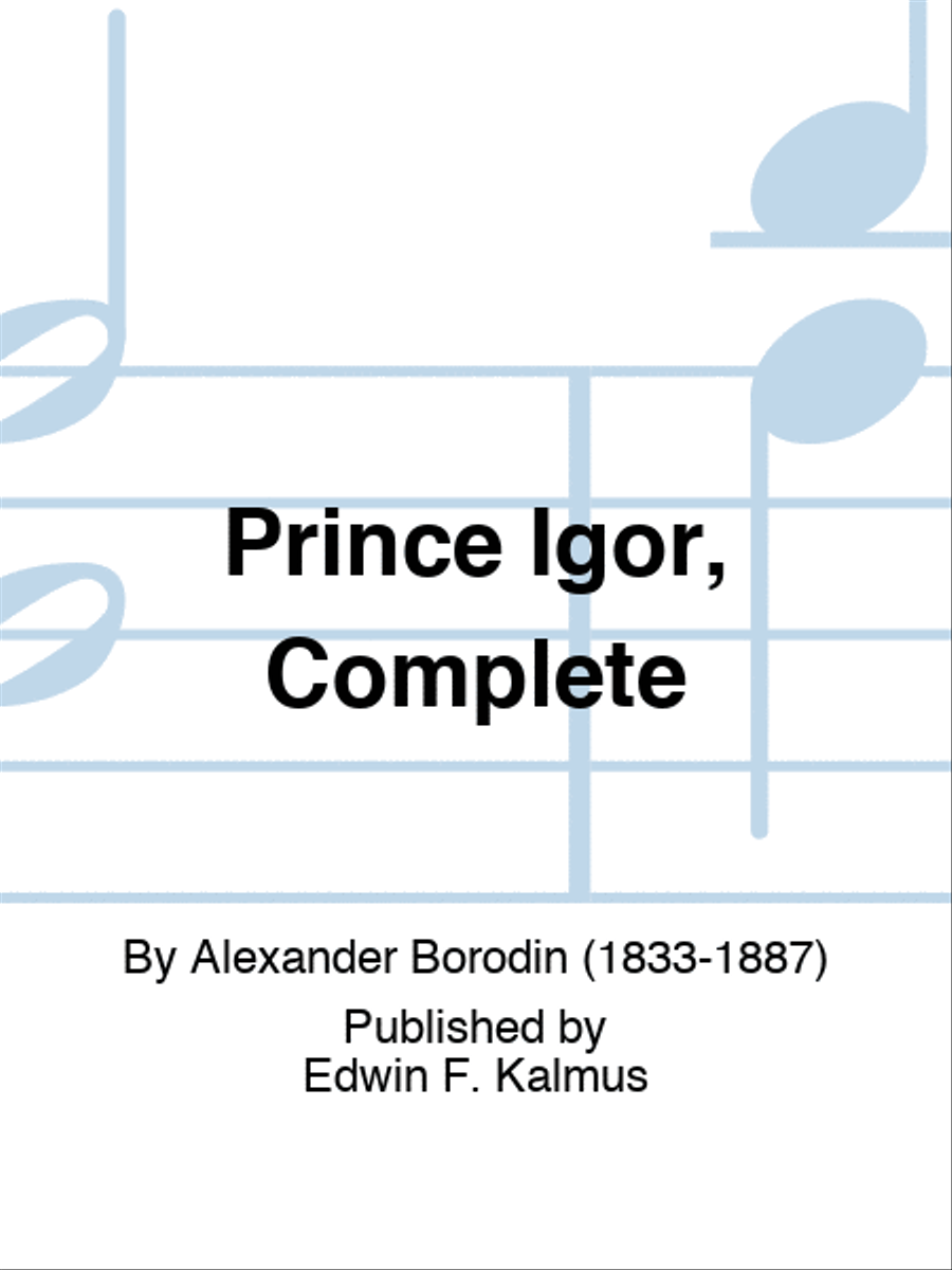 Prince Igor, Complete 4-Part scores gallery preview page 1
