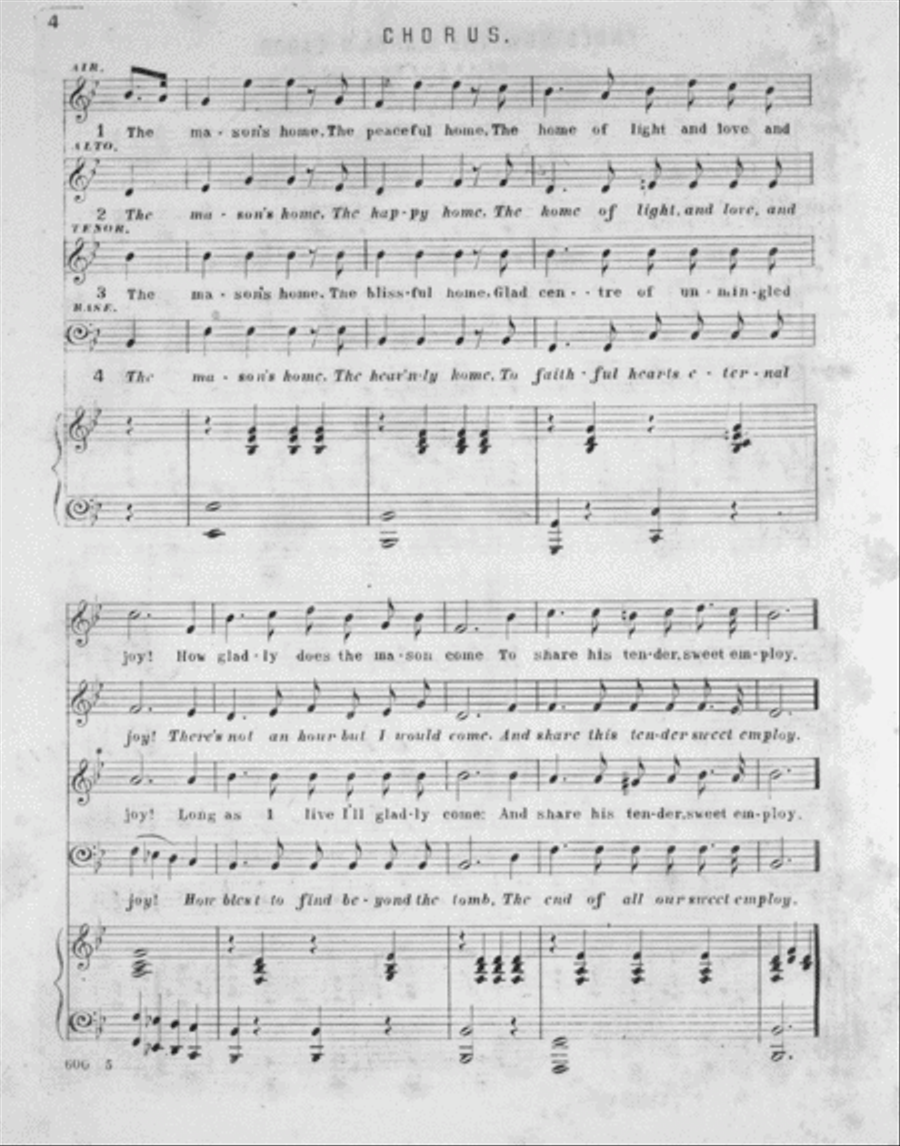 Songs of the Free Masons Voice scores gallery preview page 3