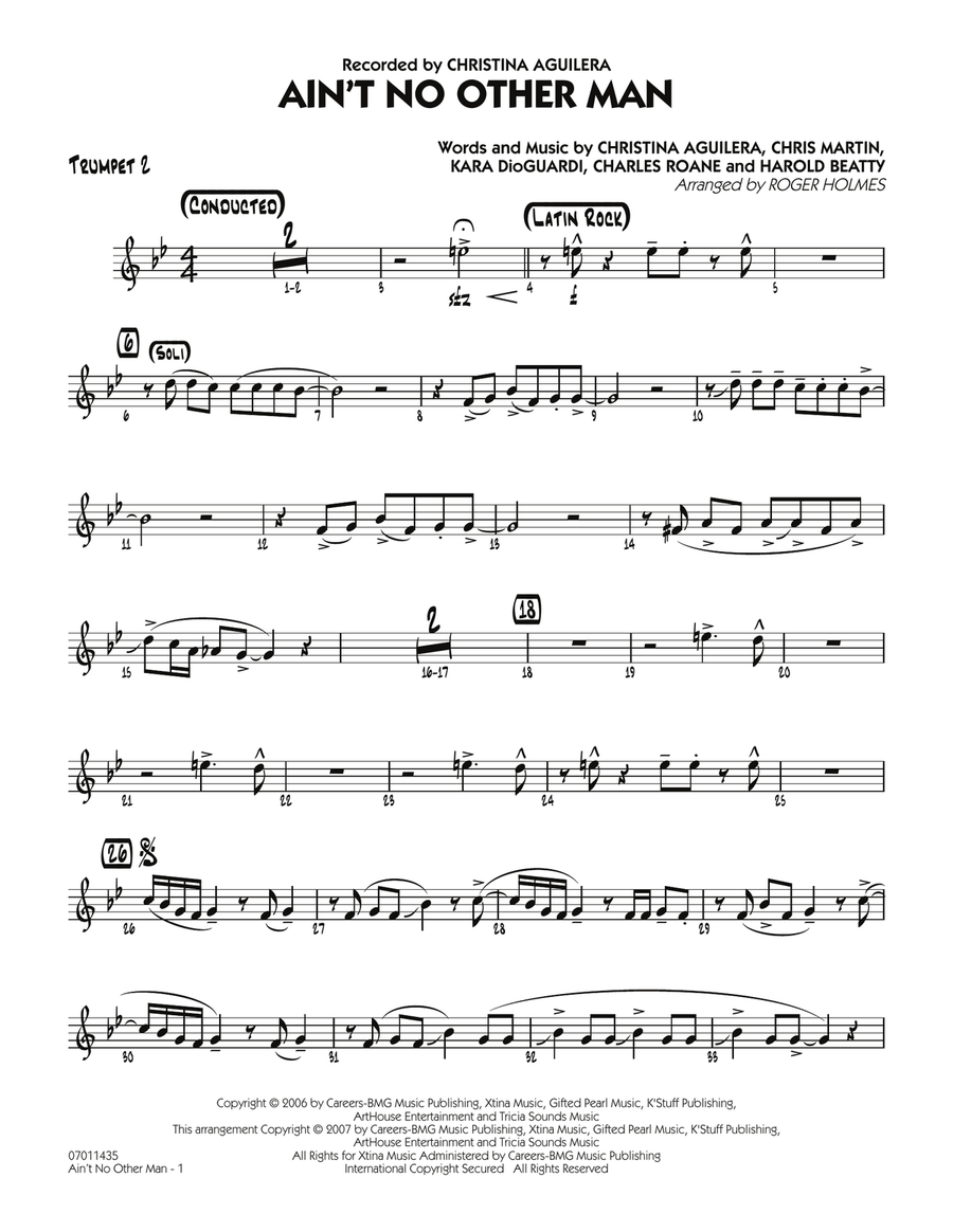 Ain't No Other Man - Trumpet 2 Jazz Ensemble scores gallery preview page 1